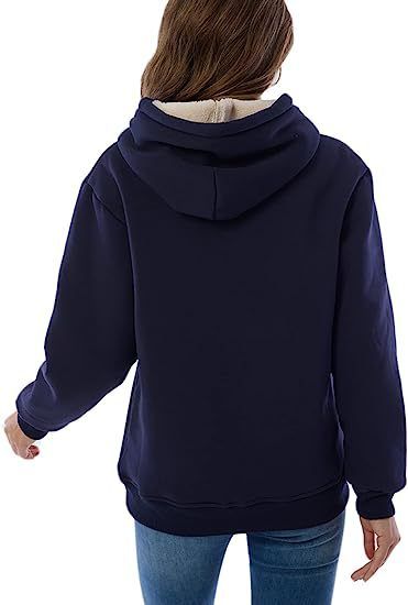 Women's Clothing warm pocket hooded sports sweatshirt jacket_autovado.com