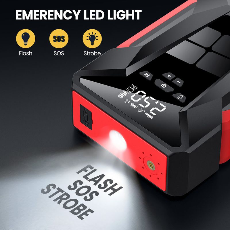 28000 MAh Jump Pump Multi-Function 4In1 Air Compressor Power Bank Battery Starter Start Car Tire Inflator_autovado.com