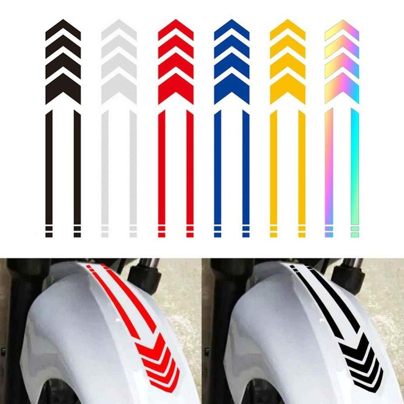 Motorcycle Mudguard, Body Reflective Arrow Line Warning Sticker, Electric Car A313_autovado.com