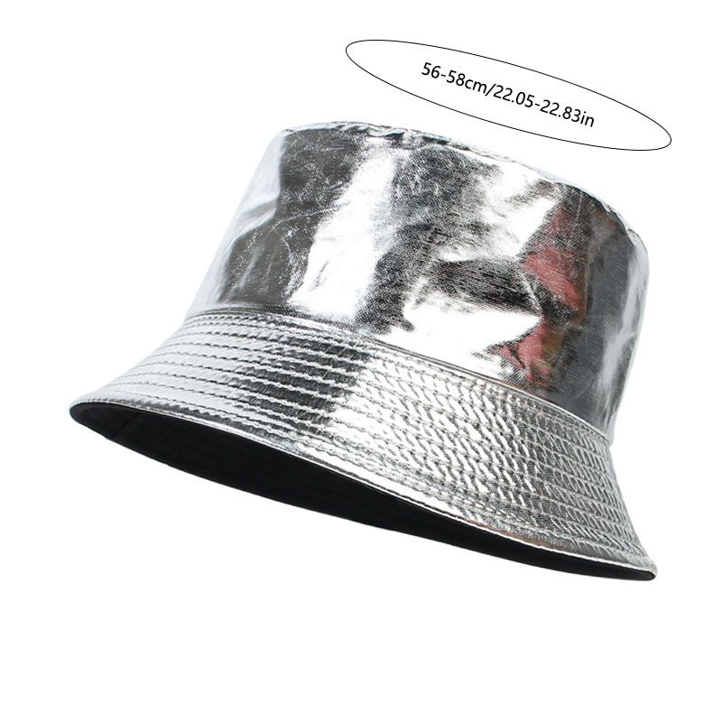 Hot Sale Fashion Shiny Hip-Hop Bucket for Women Men PU Leather Waterproof Panama Summer Fisherman Bob Sun Hat Fishing Cap_autovado.com