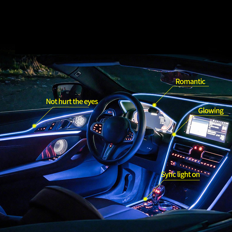 Car Ambient Light Decorative Eye-catching DIY Car Interior LED Wiring Neon Light Strip for Bike_autovado.com
