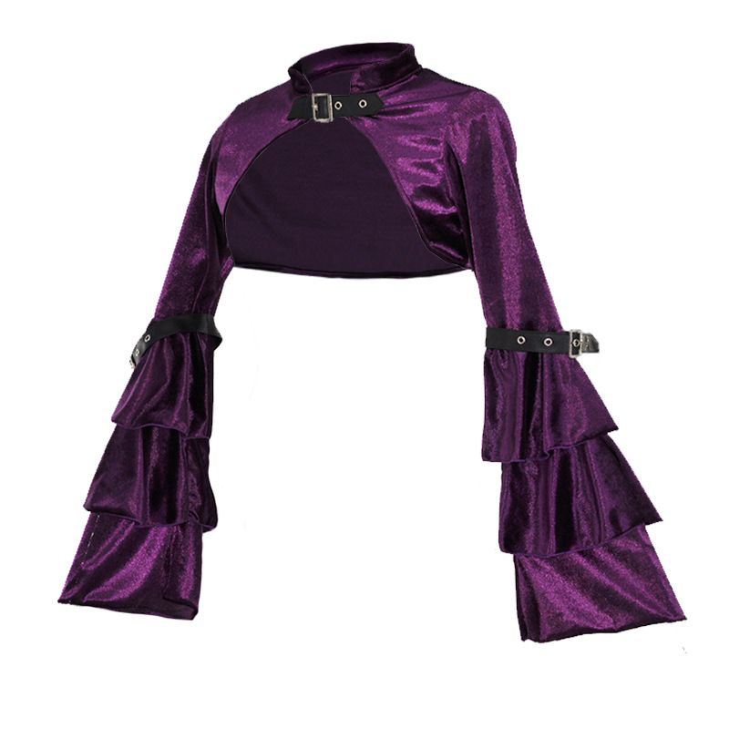 Women's Clothing Short slim dress coat Women's long sleeved small cape waistcoat Spring and autumn casual velvet small outerwear top_autovado.com