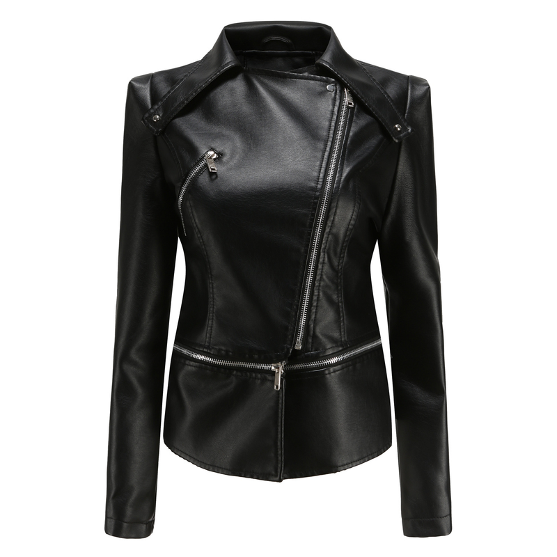 Women's Clothing Leather Jacket With Detachable Hem Fashion Casual Jacket_autovado.com