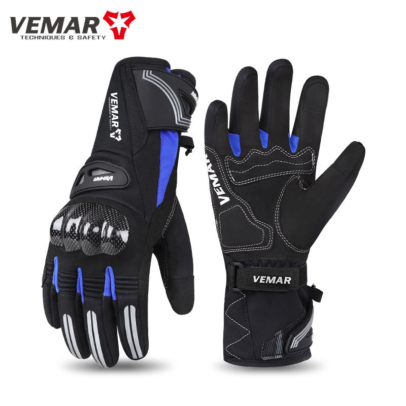 Vemar Riding Autumn Winter Men Windproof Waterproof Fleece Lined Non-Slip Warm Electric Bike Motorcycle Gloves_autovado.com