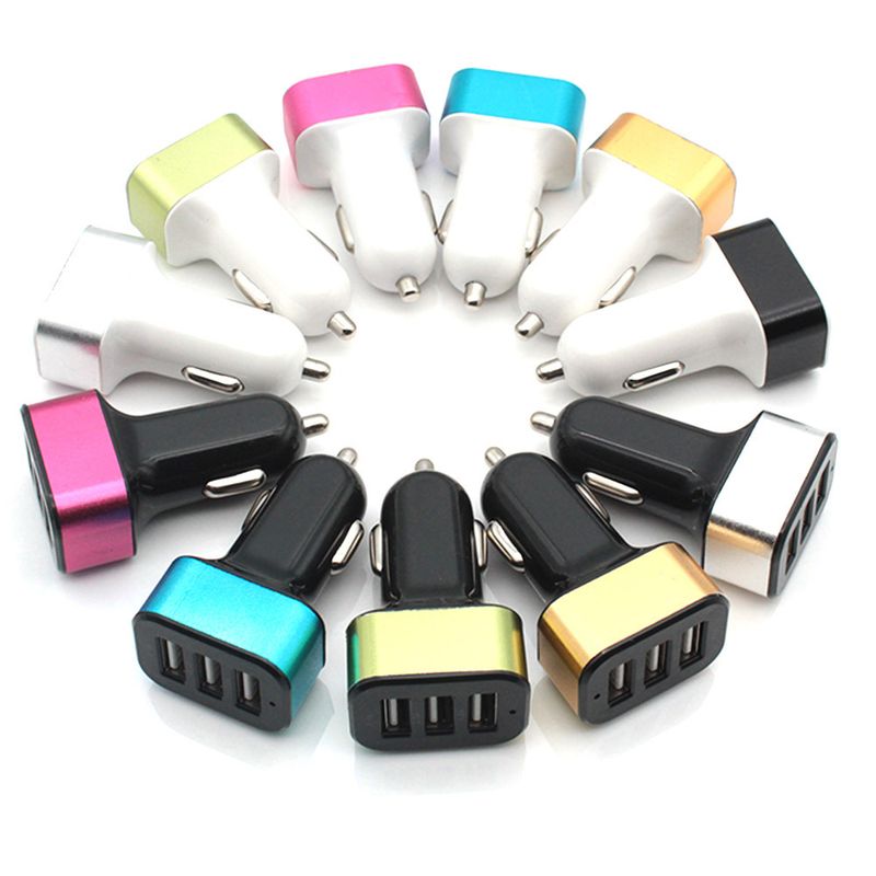1A 3USB Square With Aluminum Alloy Mobile Phone Charger, Car Charger_autovado.com