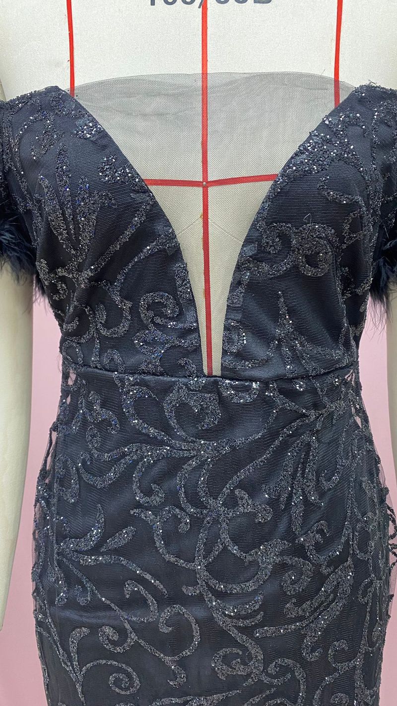 Women's Dress One Shoulder Sequin Slim Hip Mermaid Evening Dress_autovado.com