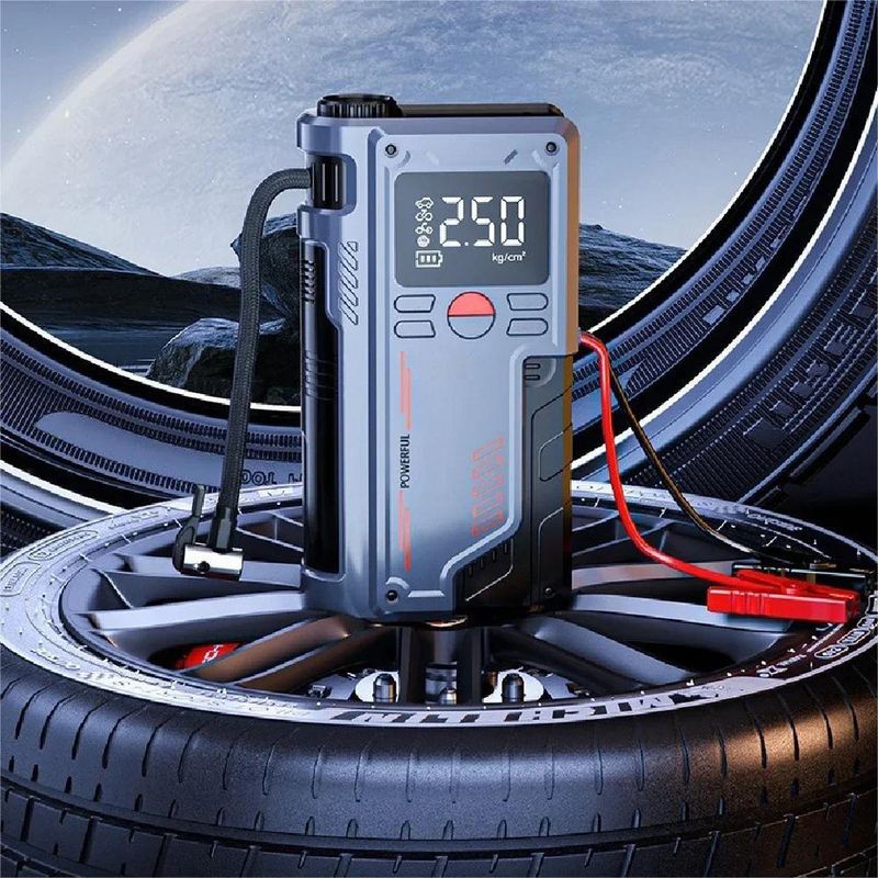 4-in-1 Jump With 150 PSI Air Compressor, 20000 MAh Portable Booster Charger, 1000 A Fuel, Car Battery Starter_autovado.com
