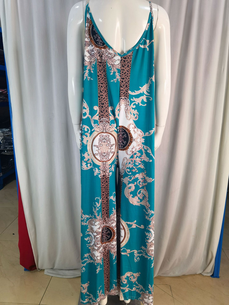 Women's Clothing new casual printed backless sexy jumpsuit_autovado.com