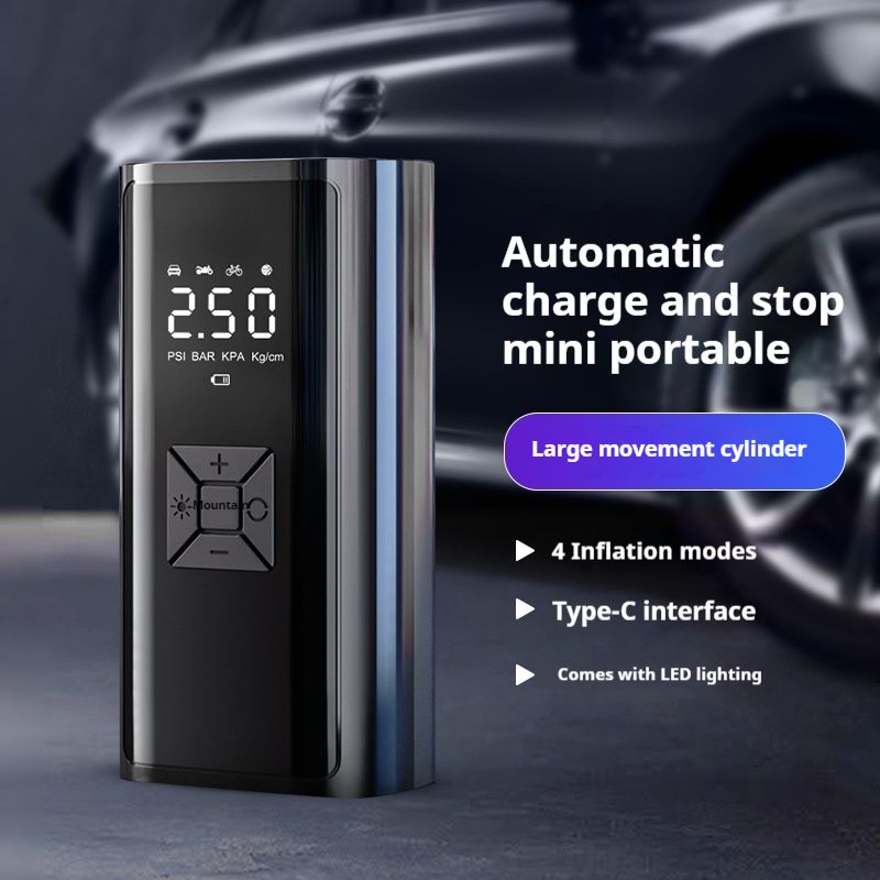 Outdoor sports, travel, car, motorcycle, inflation pump, portable, intelligent, wireless, digital display, inflator, multifunctional tire, emergency_autovado.com