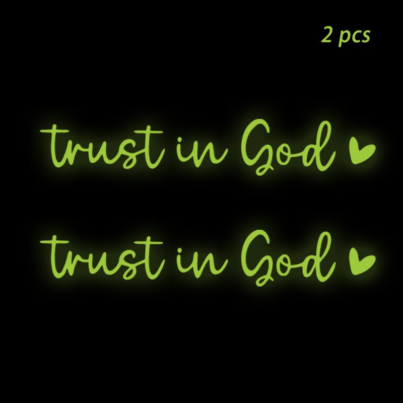 2 pack Trust in god car rearview mirror makeup mirror life decoration stickers_autovado.com