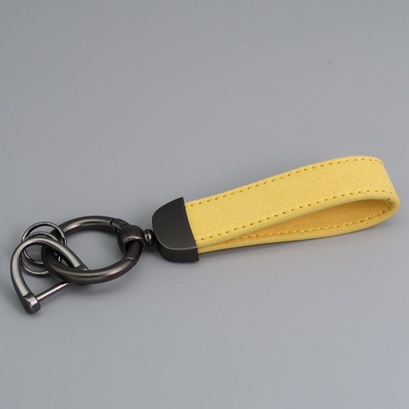 Microfiber Flip Fur Keychain Leather Car Key Chain_autovado.com