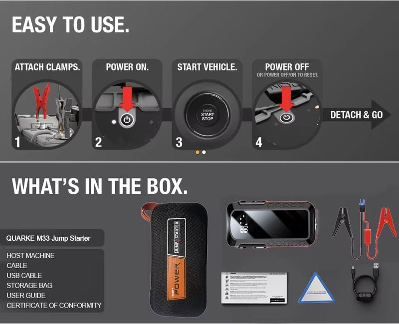within 2 Hours.12V Starter From Portable Car Starter, 2-in-1, 99800mAh 12V Powerbank With USB_autovado.com
