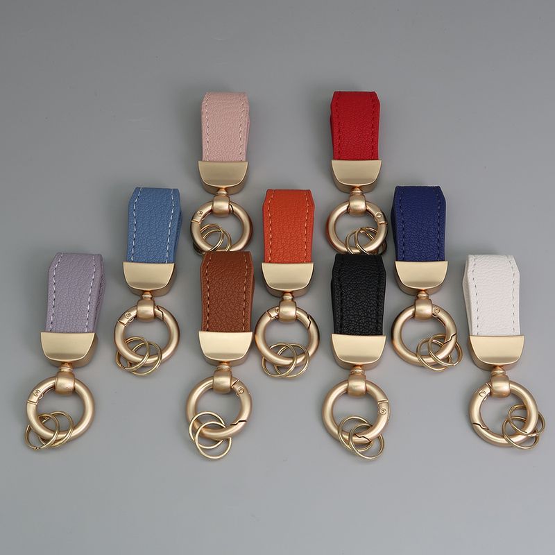 Short Lamb Pattern Keychain Electroplated Pearl Gold Trendy Car Keychain Cute Leather Rope Couple Pendant_autovado.com