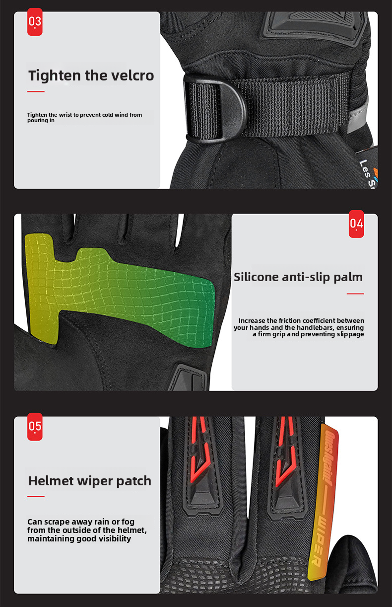 OnesAgain Motorcycle Winter Riding Gloves Men Long Waterproof Windproof Warm Women Rider Motorbike Anti-drop_autovado.com