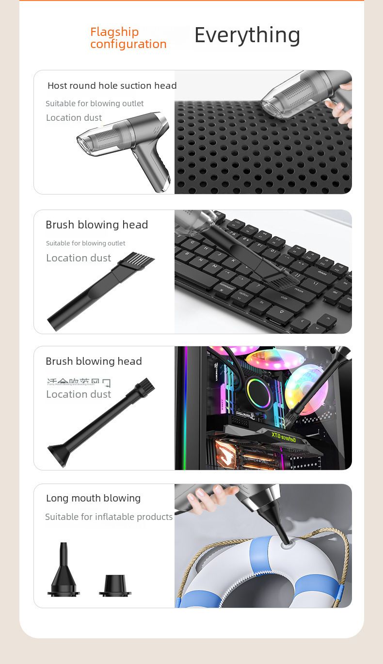 On-the-way wireless car vacuum cleaner small hand-held blow suction dual-purpose locomotive with super large suction force inside the car_autovado.com
