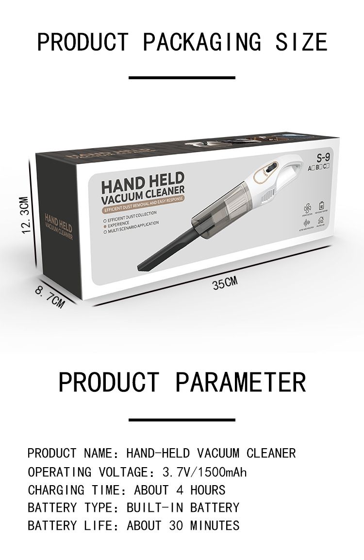 Car vacuum cleaner handheld intelligent wireless vacuuming small mini high power household dual-use_autovado.com