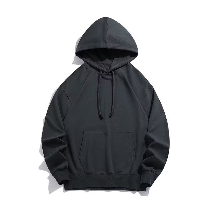 Men's Clothing Factory direct sales heavy 320g pure cotton hooded sweatshirt men and women loose tops drop shoulder pullover casual hoodie trend_autovado.com