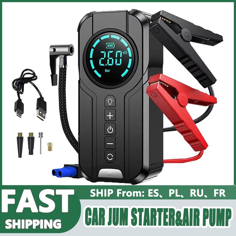 4-in-1 Jump Pump, Power Bank, Lighting, Portable Air Compressor, Cars, Battery, Starter, Start, Car Tire Inflator_autovado.com