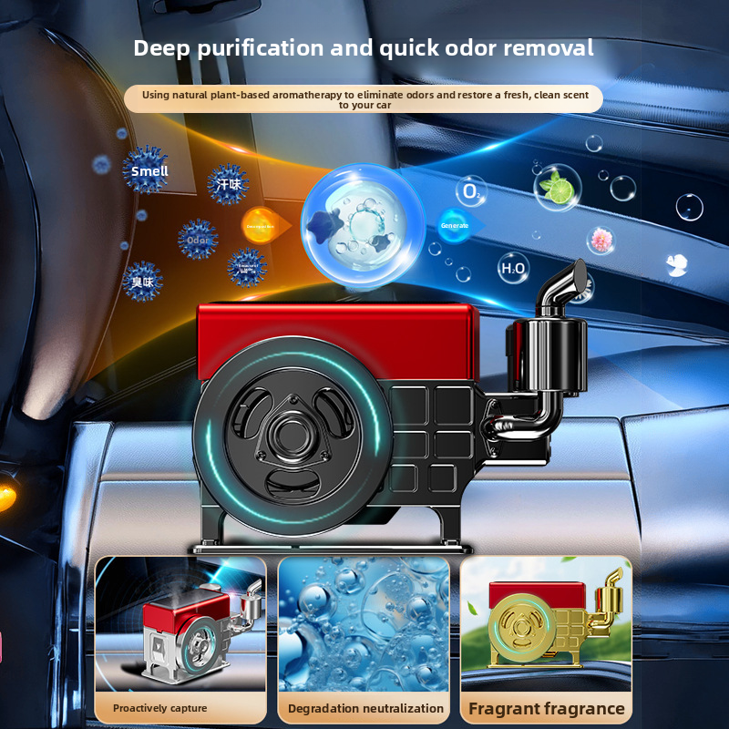 Solar Powered Light-Sensitive Long-Lasting Fragrance Diffuser Car Interior Decoration Wealth Machine Ornament High-End_autovado.com