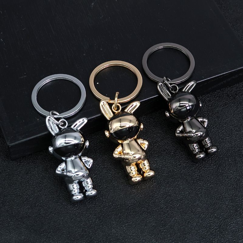 Metal Astronaut Rabbit Keychain Creative Drop Oil 3D Stereo Car Pendant_autovado.com
