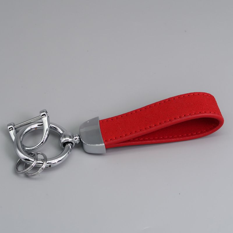 Microfiber Flip Fur Keychain Leather Car Key Chain_autovado.com