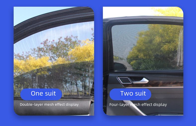 Car sunshade Sun shade Sun insulation window anti-mosquito screen net Car privacy inside the car shade car side curtain_autovado.com