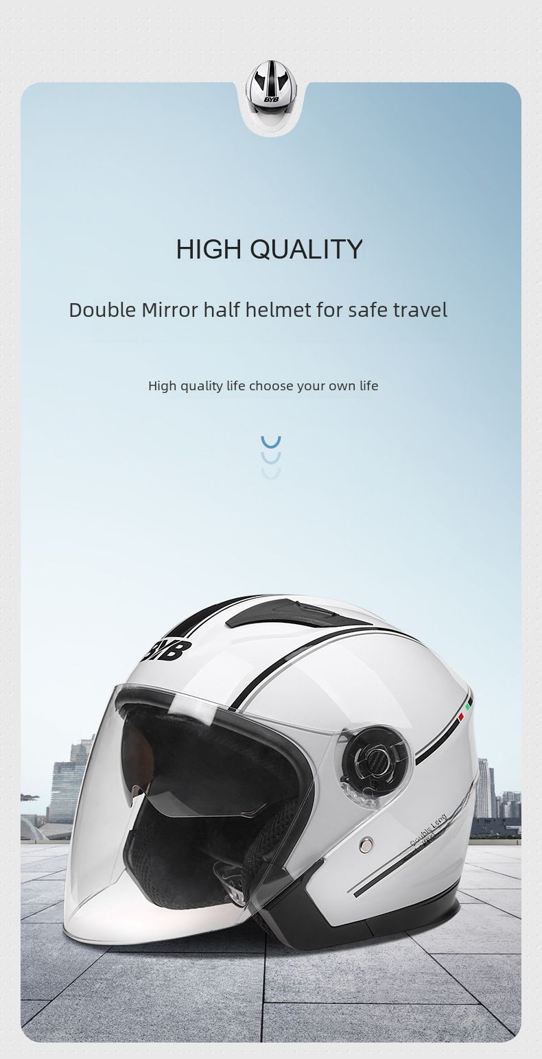 Scooter helmet Motorcycle helmet Men's and women's ventilated double mirror half helmet Motorcycle helmet Cycling helmet_autovado.com