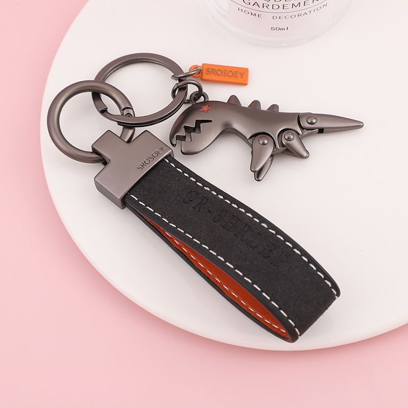 Suede Keychain Internet Celebrity Little Dinosaur Pendant Cute Cartoon Car Key Chain Pendant Creative Gift For Women_autovado.com