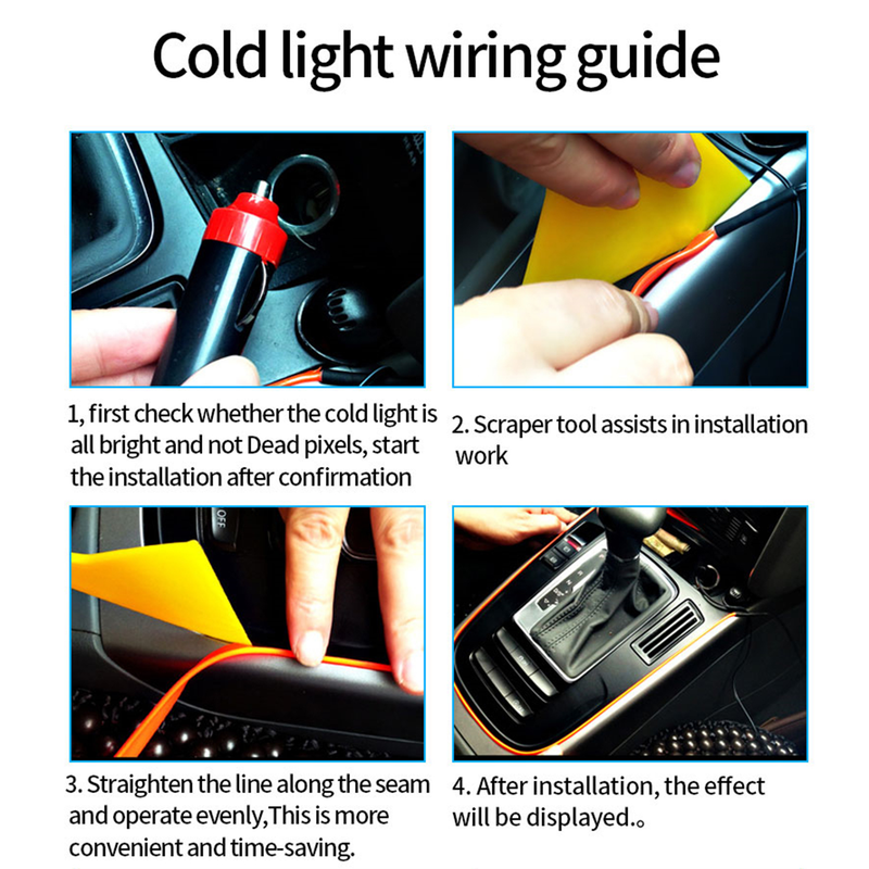 Car Ambient Light Decorative Eye-catching DIY Car Interior LED Wiring Neon Light Strip for Bike_autovado.com