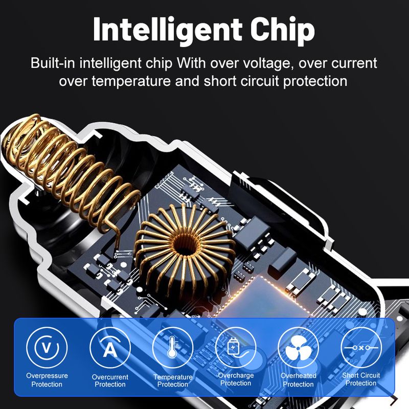 6-in-1 Multi Port Digital Display Ultra 6-port With Voltage Car Charging, One Trailer For Six Fast Charging Cars_autovado.com