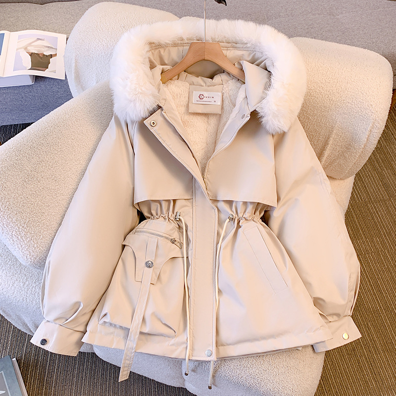 Women's Winter Jacket Fashionable and Versatile Plus Velvet Thick Fur All-in-One Jacket_autovado.com