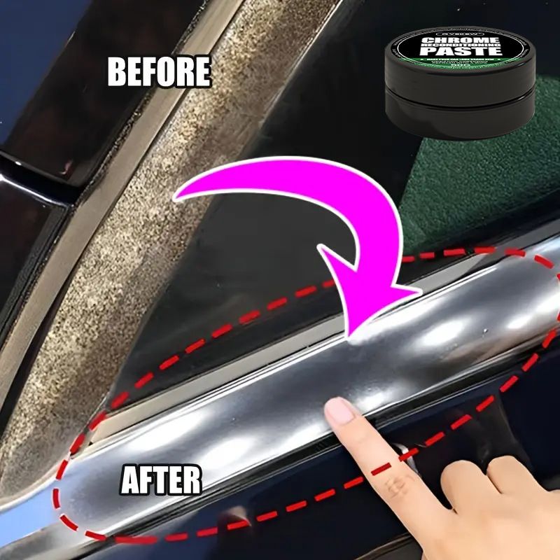 Ryekew Car Door And Window Metal Polishing Bright Strip Paste Chrome Parts Repair Refurbishment Agent_autovado.com
