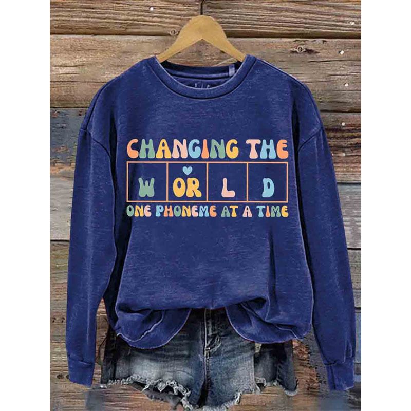 Women's Clothing round neck printed sweatshirts spring and autumn hot selling casual all match long sleeved men's and women's tops_autovado.com