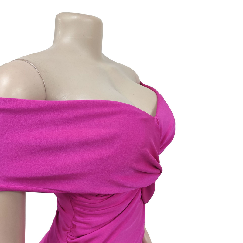 Women's solid color pleated sleeveless long skirt tube top dress_autovado.com