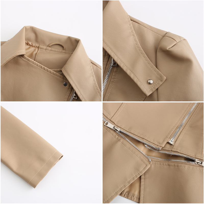 Women's Clothing Leather Jacket With Detachable Hem Fashion Casual Jacket_autovado.com