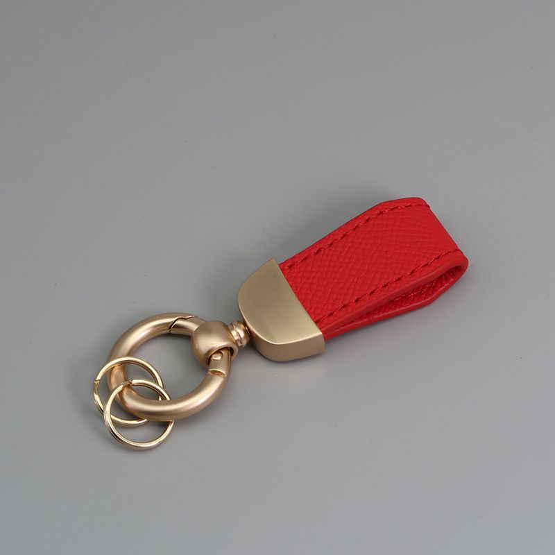 Short Lamb Pattern Keychain Electroplated Pearl Gold Trendy Car Keychain Cute Leather Rope Couple Pendant_autovado.com
