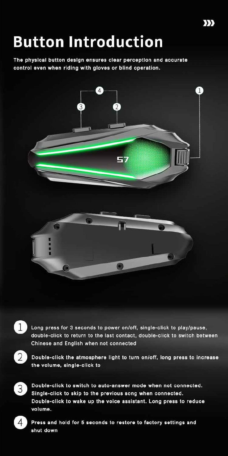 S7 External Helmet Bluetooth High Sound Quality Waterproof Anti-Freeze Noise Reduction Team Riding Intercom Headset_autovado.com