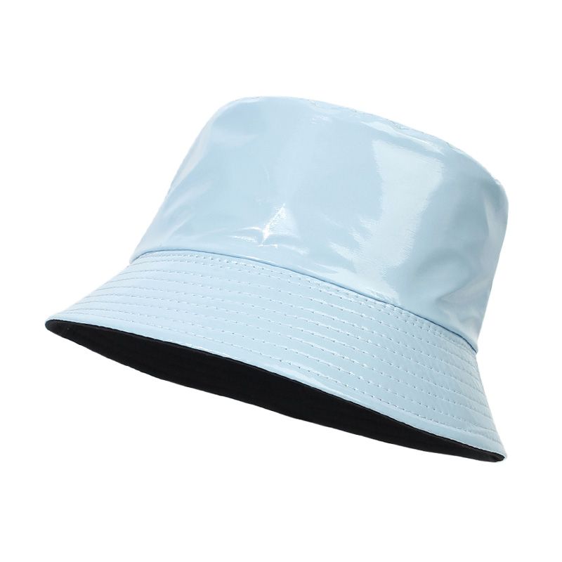 Hot Sale Fashion Shiny Hip-Hop Bucket for Women Men PU Leather Waterproof Panama Summer Fisherman Bob Sun Hat Fishing Cap_autovado.com