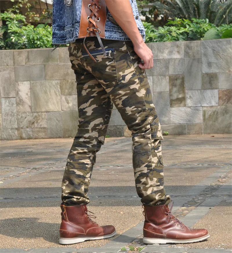 Men's Camo Stretch Jeans - Motorcycle Riding Pants With Breathable Fabric, Comfort Fit For Casual & Outdoor Activities (S-XXXL)_autovado.com