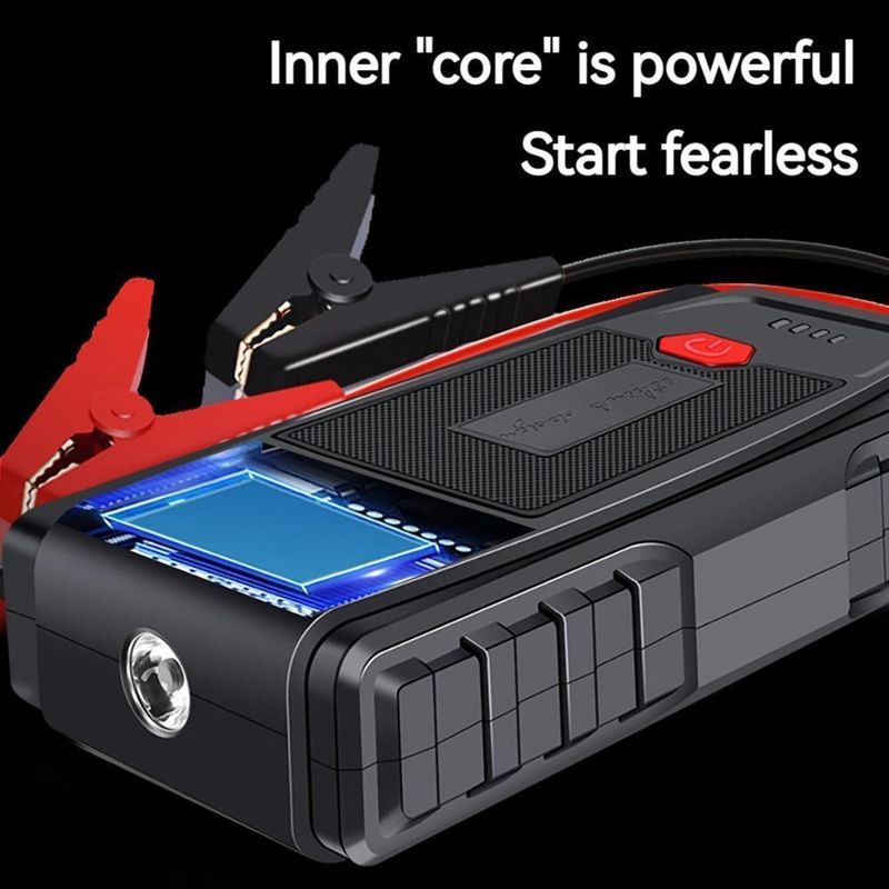 129800mAh Bank 3in1 Cable Emergency Power Supply Car Jump Starter & Air Pump Accessories Black_autovado.com