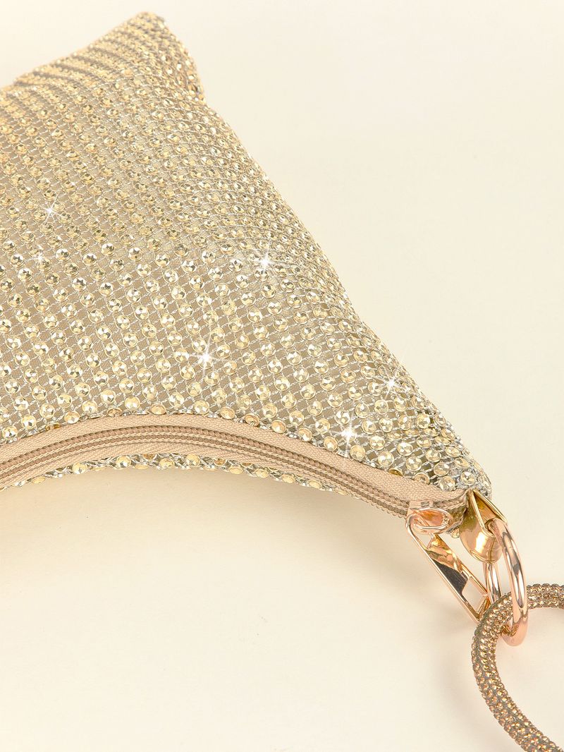 rhinestone knotted armpit bag diamond-studded trendy niche shoulder evening bag_autovado.com