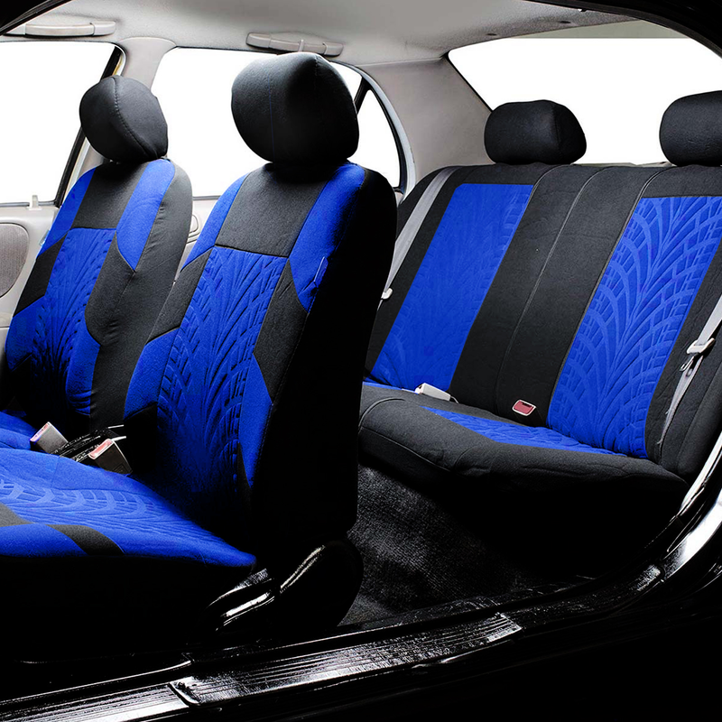 Fuzhongfu 9Pcs Car Seat Covers Set Comfortable Seating Polyester Front Rear Universal Fit Car Seat Covers Full Set for Automobile SUV Minivan_autovado.com