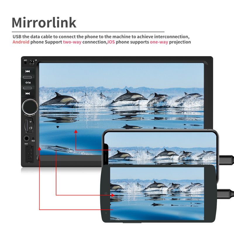 7018 single dock car MP5 player car Bluetooth MP4 MP5 all in one machine reverse car image_autovado.com