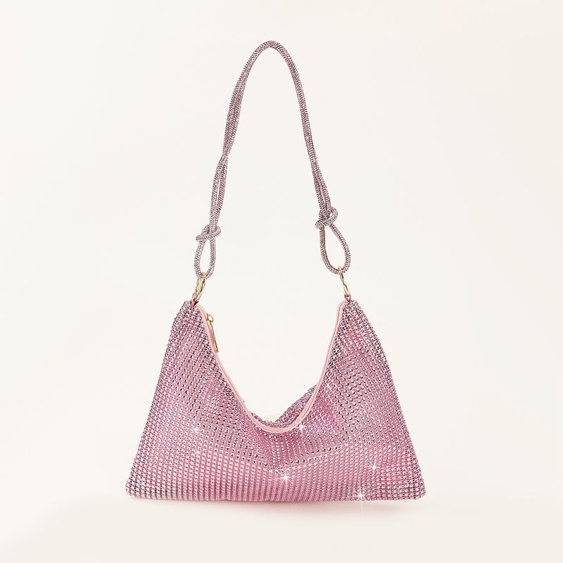 rhinestone knotted armpit bag diamond-studded trendy niche shoulder evening bag_autovado.com