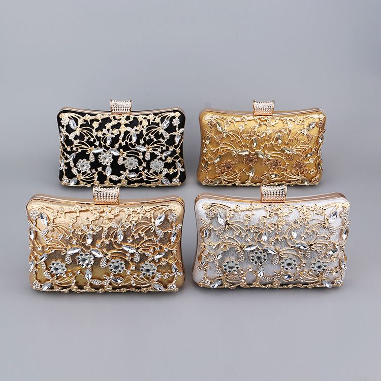 Popular diamond-encrusted dinner bag, European and American women's retro banquet bag, hand-held versatile dress evening bag_autovado.com