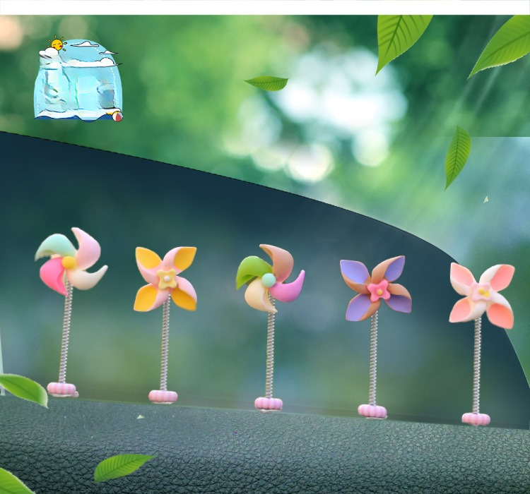 Car mounted new windmill rotating gyroscope creative decoration small ornaments, center console car interior_autovado.com