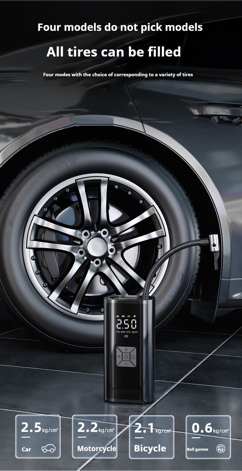 Outdoor sports, travel, car, motorcycle, inflation pump, portable, intelligent, wireless, digital display, inflator, multifunctional tire, emergency_autovado.com