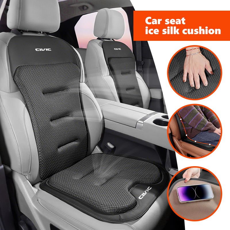 Car Seat Cover Ice Silk Backrest Cushion Rearseat Protector Mat For Honda Typer Civic 4d 10th 8th Gen 2018 2019 2017_autovado.com