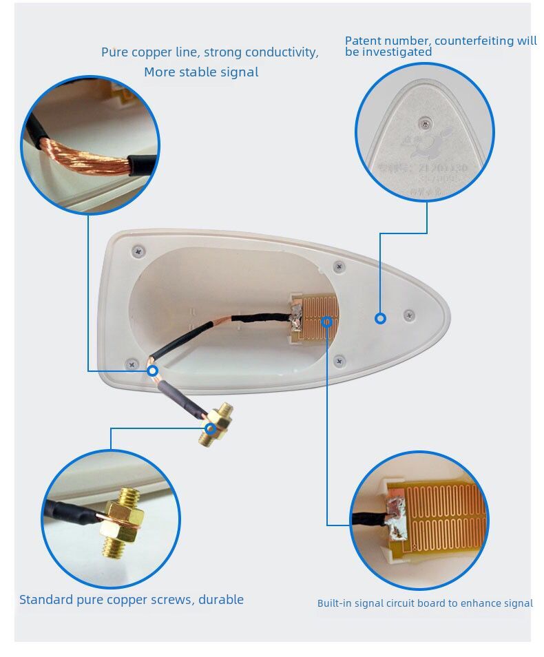 Car decoration shark-fin antenna with signal radio roof pasted tail fin modification free of drilling_autovado.com