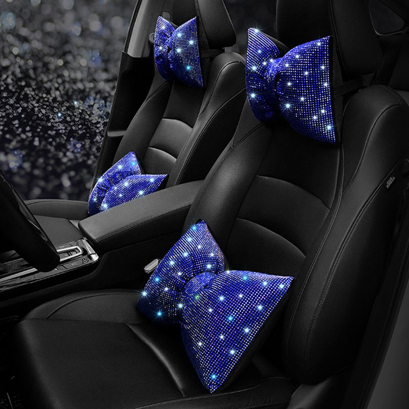 Car supplies wholesale car neck pillow pillow pillow female multicolor full diamond car headrest waist_autovado.com
